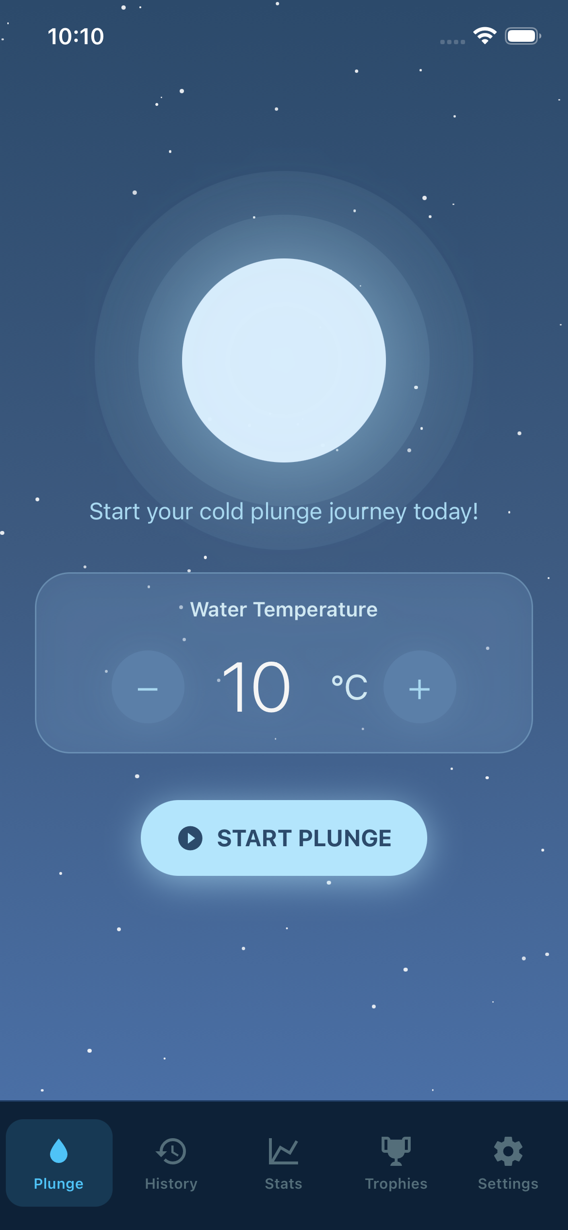 Immersio plunge screen — start your cold plunge