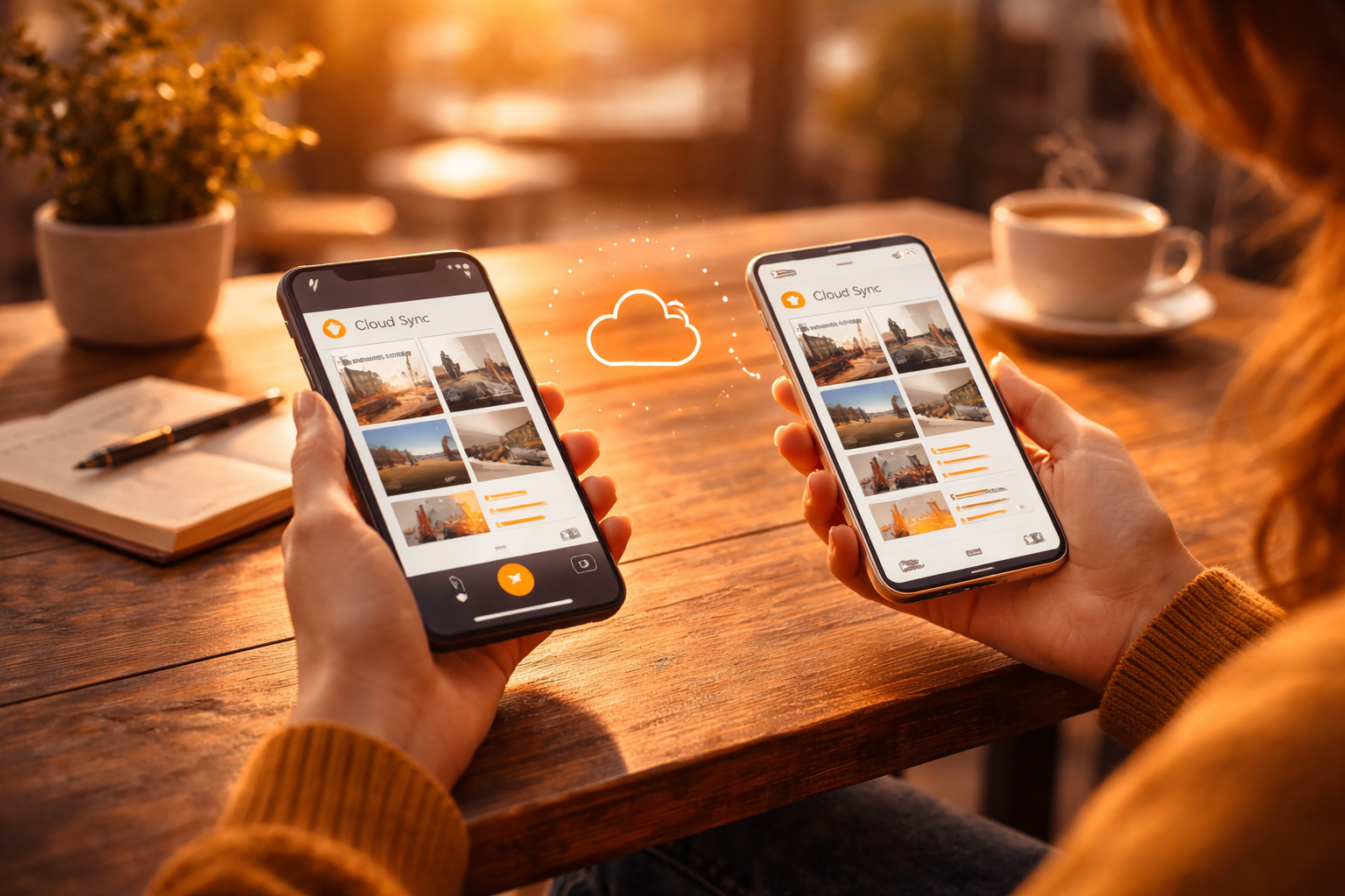 Person using Orasi on multiple devices with cloud sync